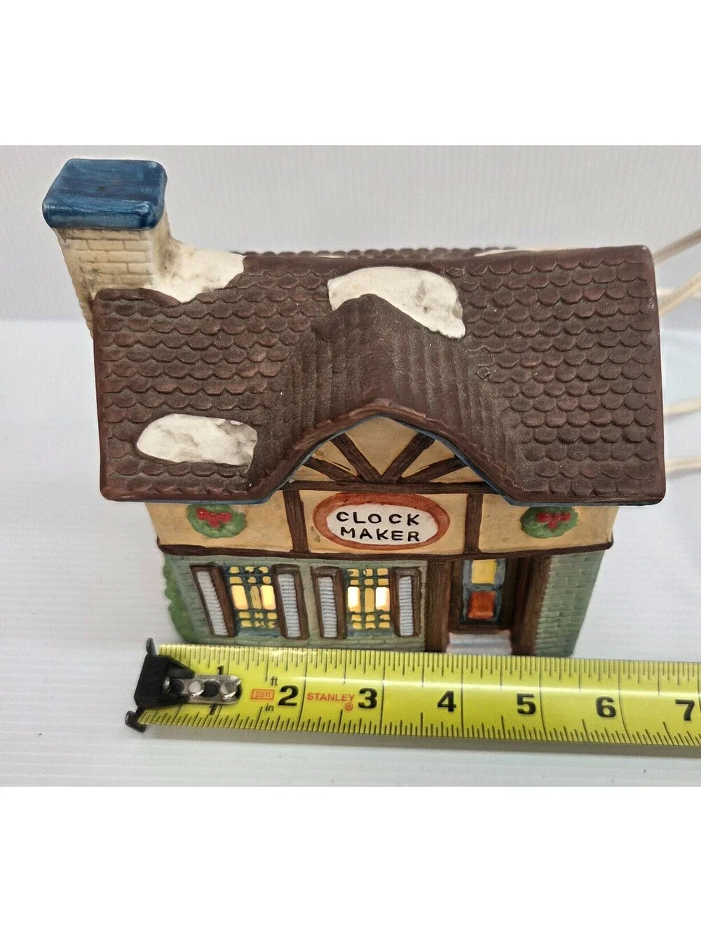 Dept 56 Snow Village Clock Maker Lighted Christmas Village House 1993 Tested